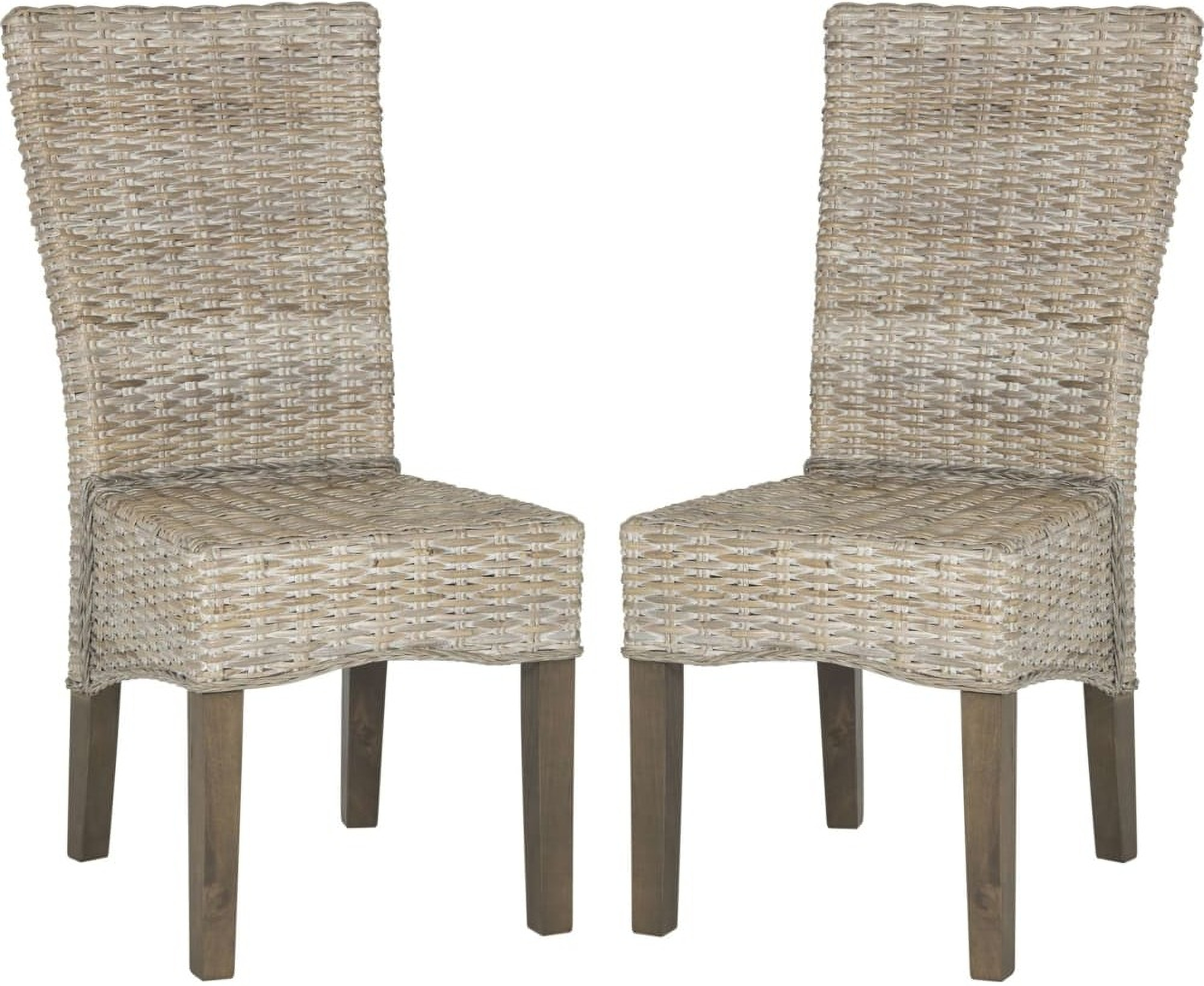 White wash 2025 wicker dining chairs