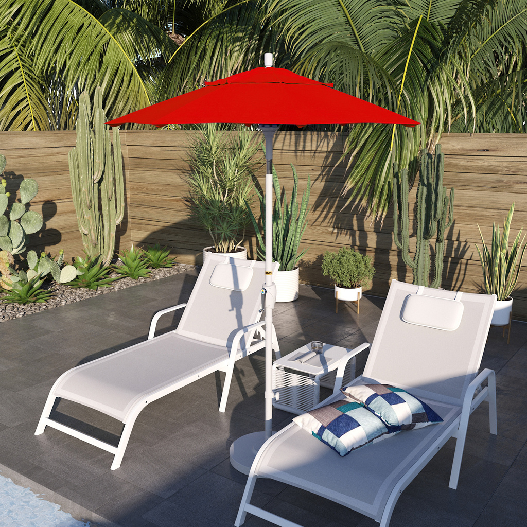 Pacific Trail 6' Patio Umbrella with Aluminum Pole Ribs Push Button ...