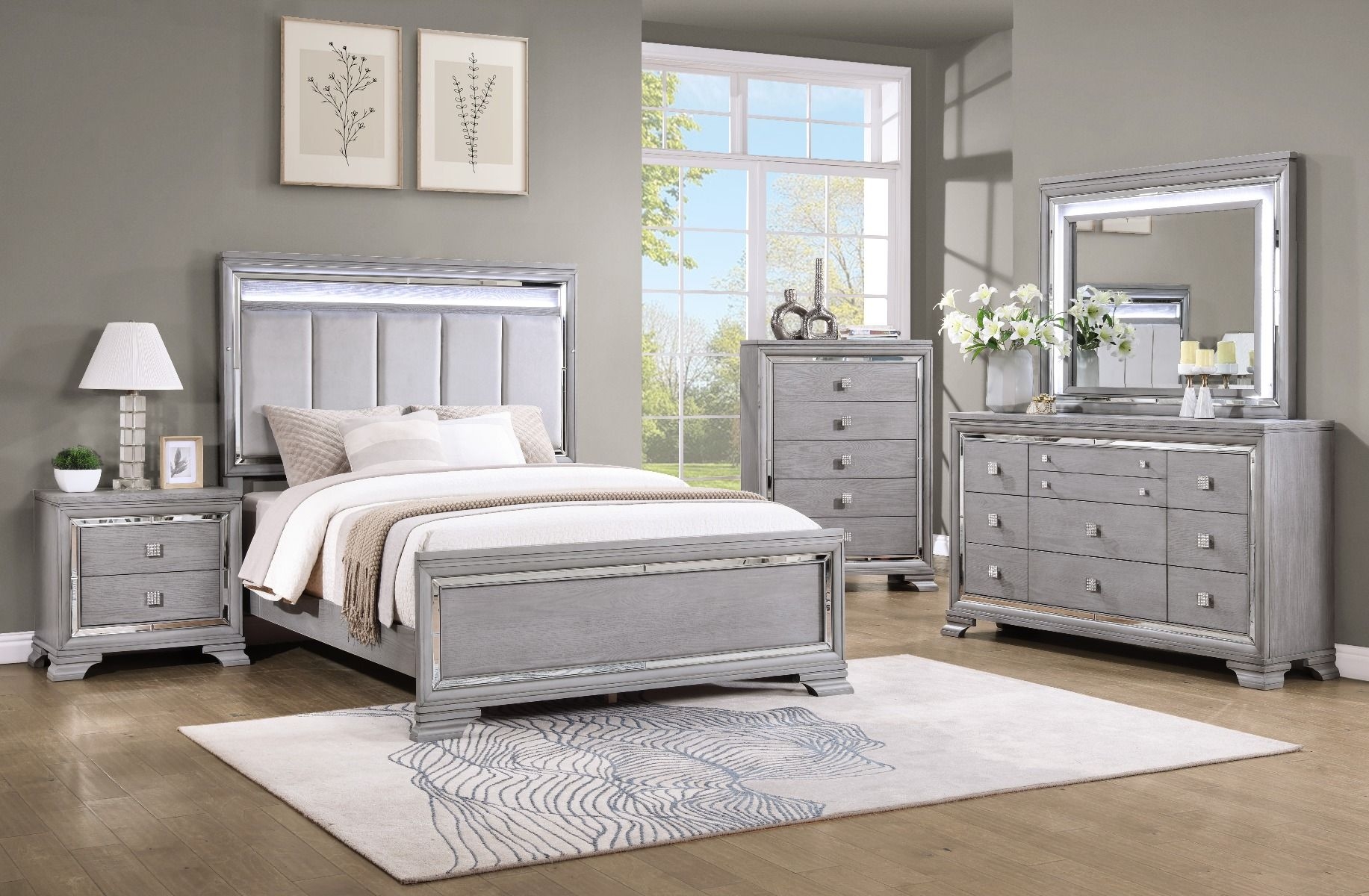 Padua Bedroom Set In Washed Grey by Glory | 1StopBedrooms