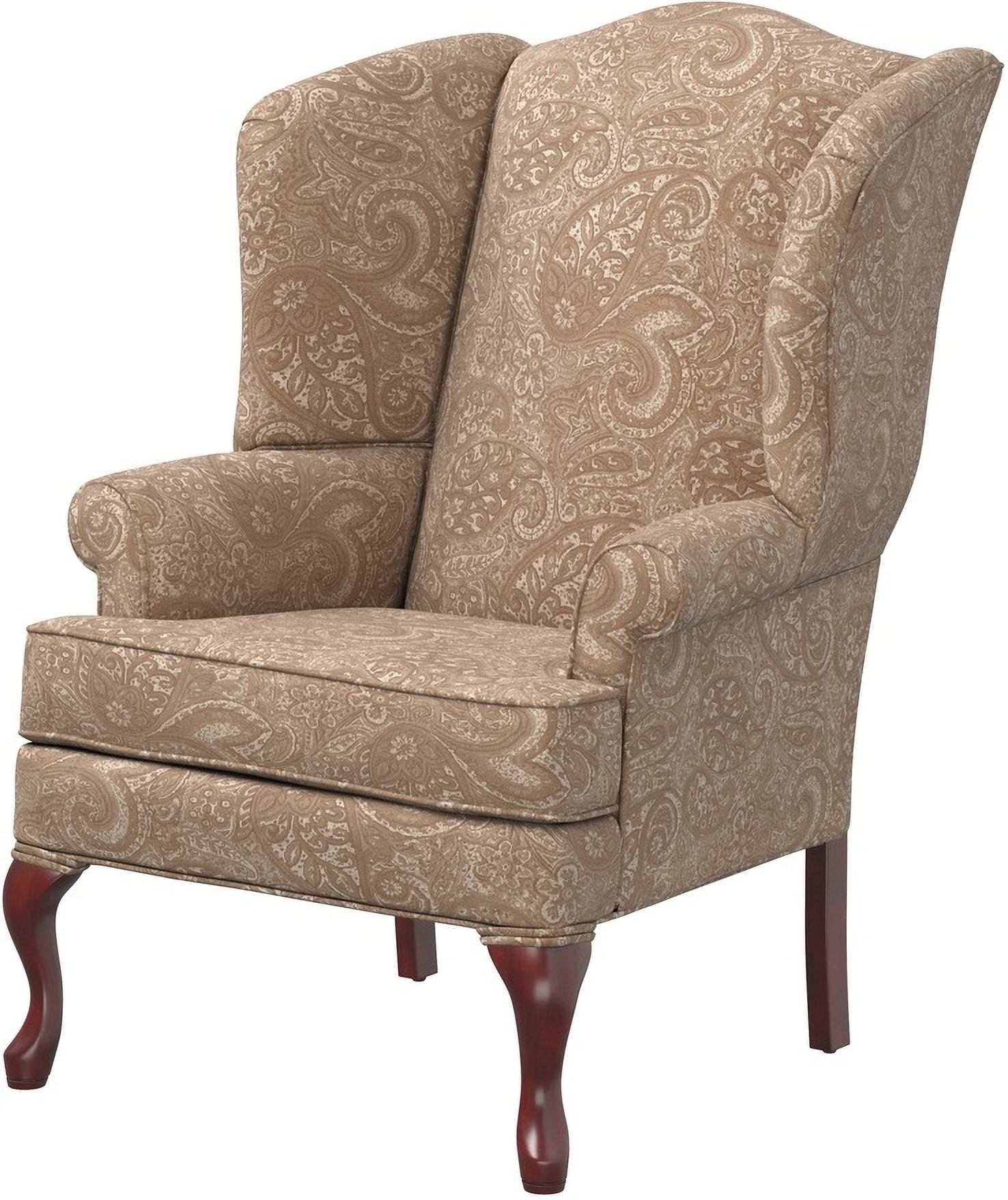 Comfort Pointe Paisley Cream Wingback Chair, image size:1476x1756