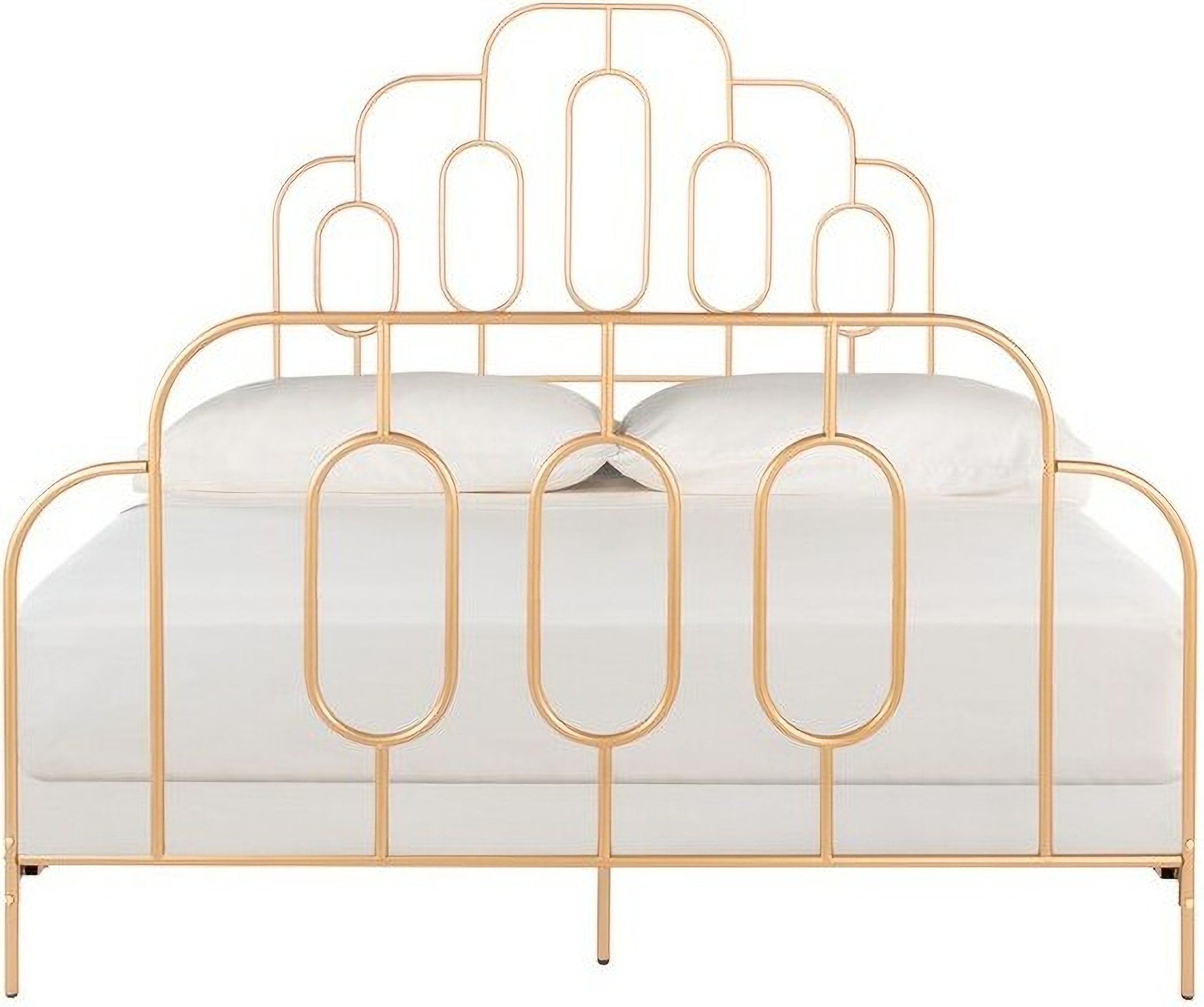 Paloma Metal Retro Queen Bed in Gold by Safavieh 1StopBedrooms