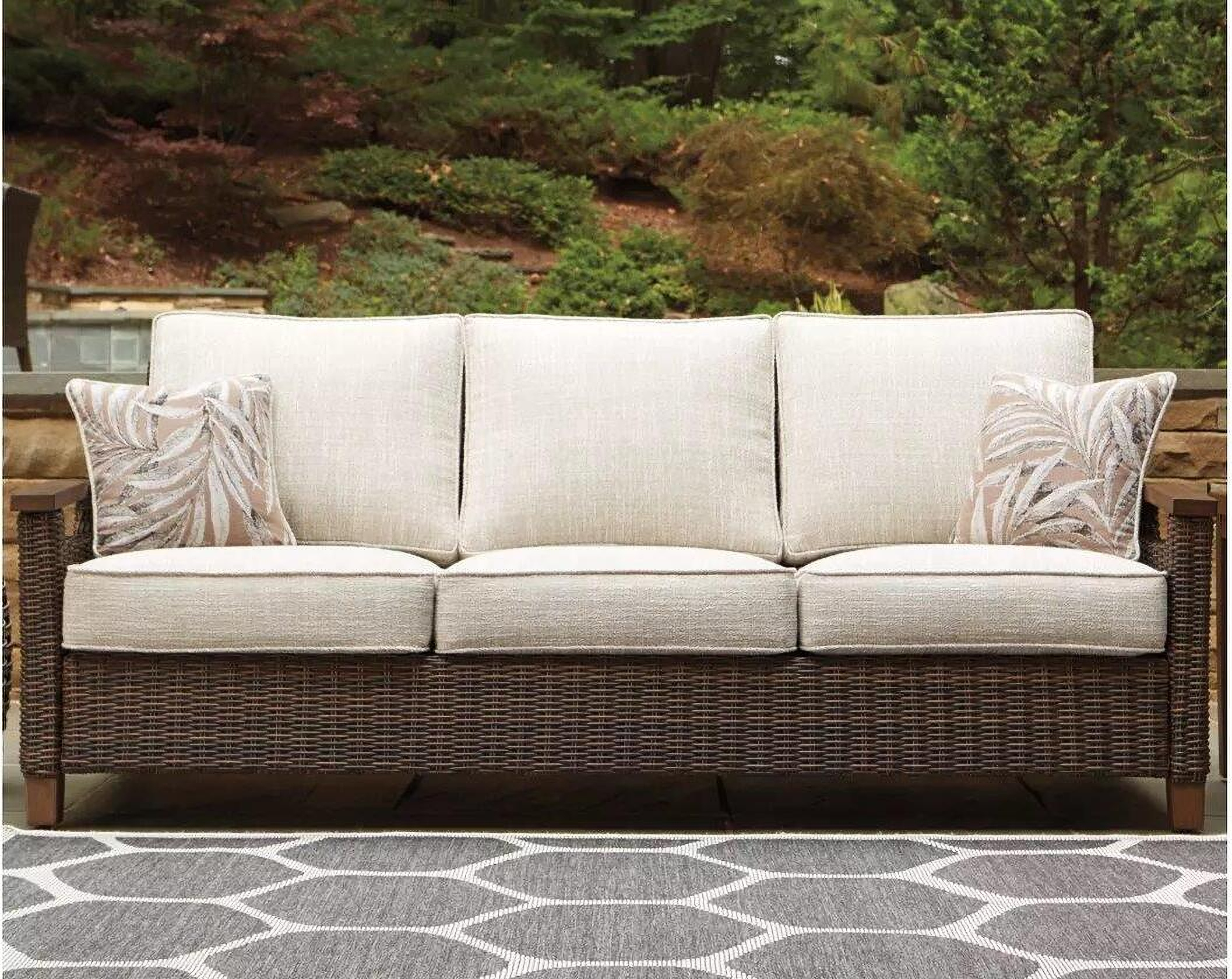 Paradise Trail Medium Brown Outdoor Sofa with Cushion