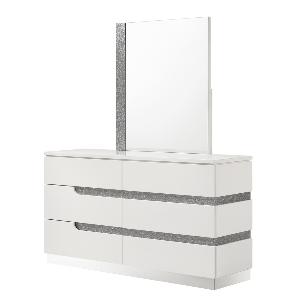 Paradox Mirror In White by New Classic | 1StopBedrooms