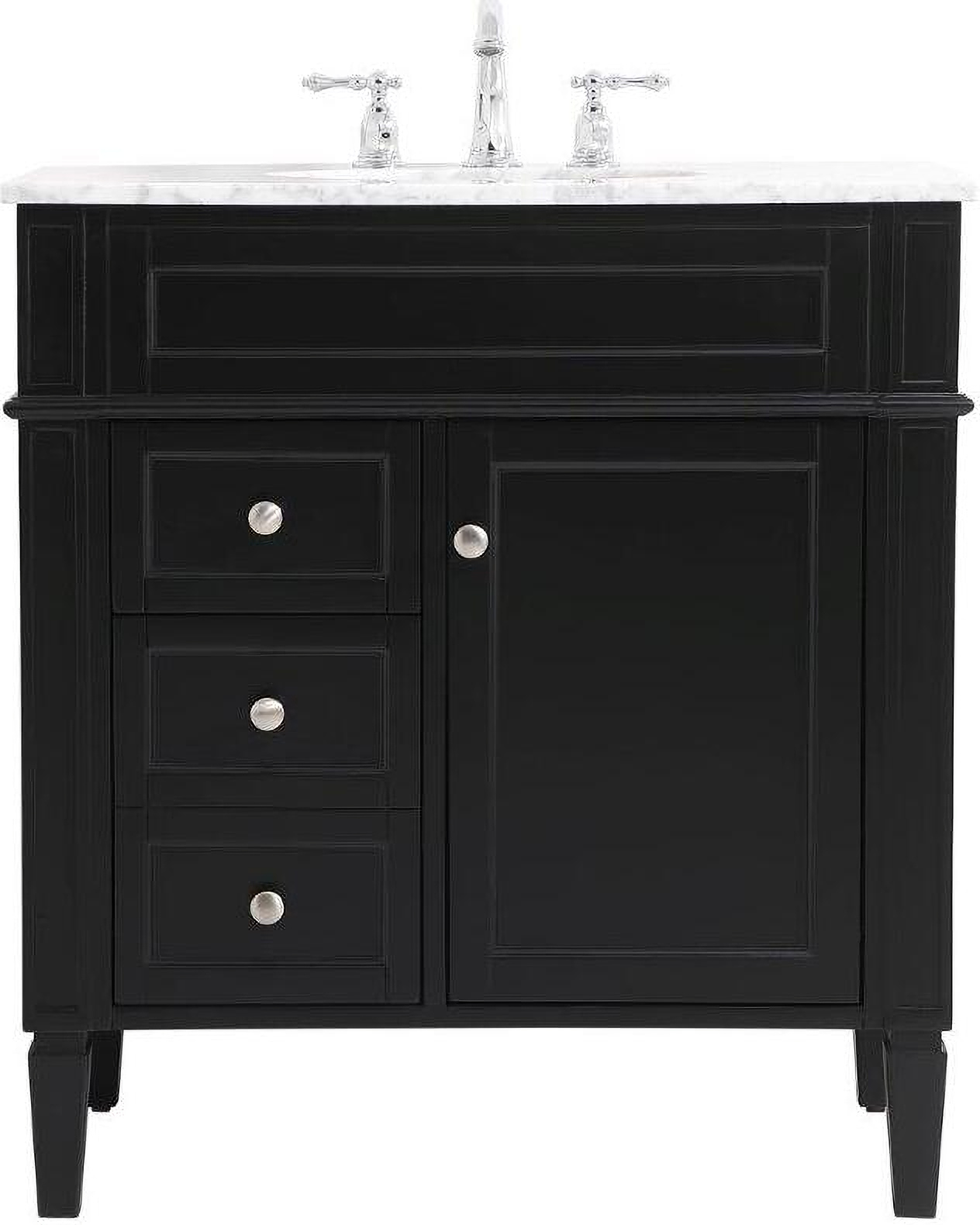 Park Avenue 32 Inch Single Bathroom Vanity In Black 1StopBedrooms