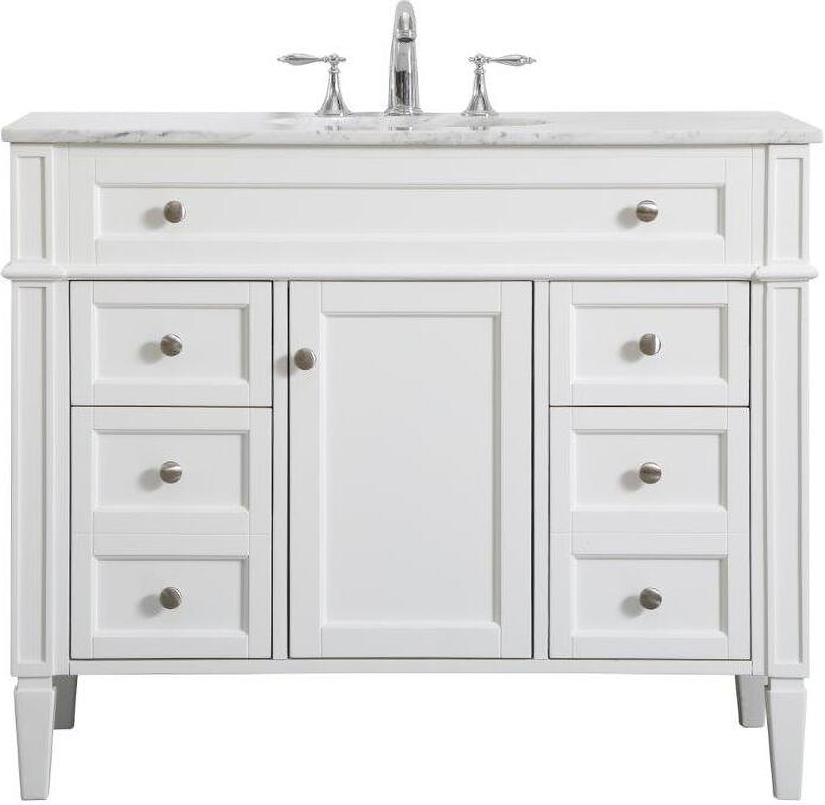 Park Avenue 42 Inch Single Bathroom Vanity In White by Elegant Lighting | 1StopBedrooms