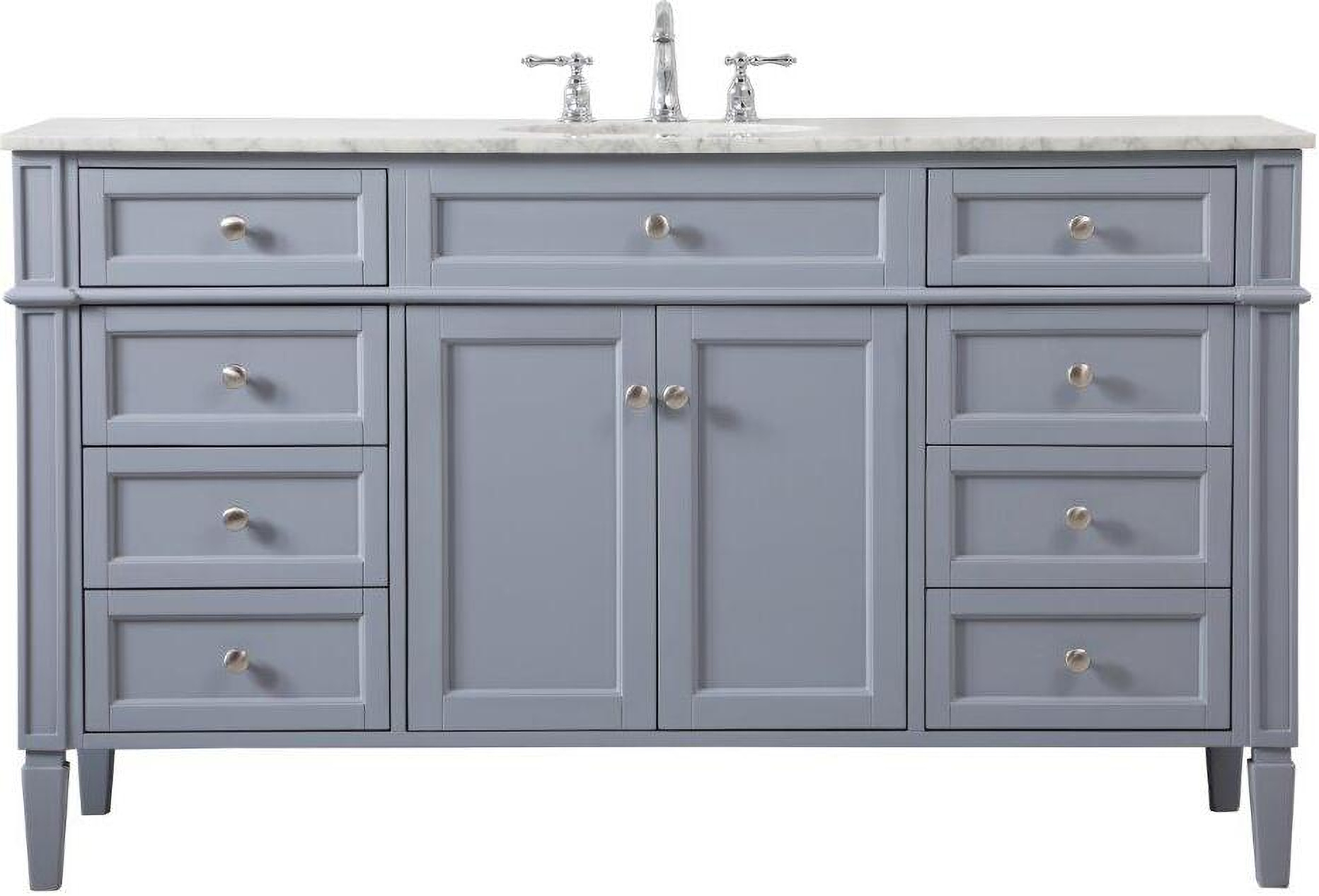 Park Avenue 60 Inch Single Bathroom Vanity In Grey by Elegant Lighting ...