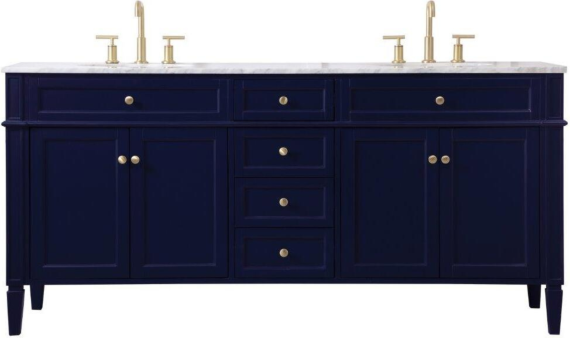 Park Avenue 72 Inch Double Bathroom Vanity In Blue by Elegant Lighting ...