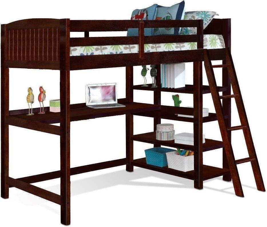 Parker Twin Loft Bed In Java - 1StopBedrooms