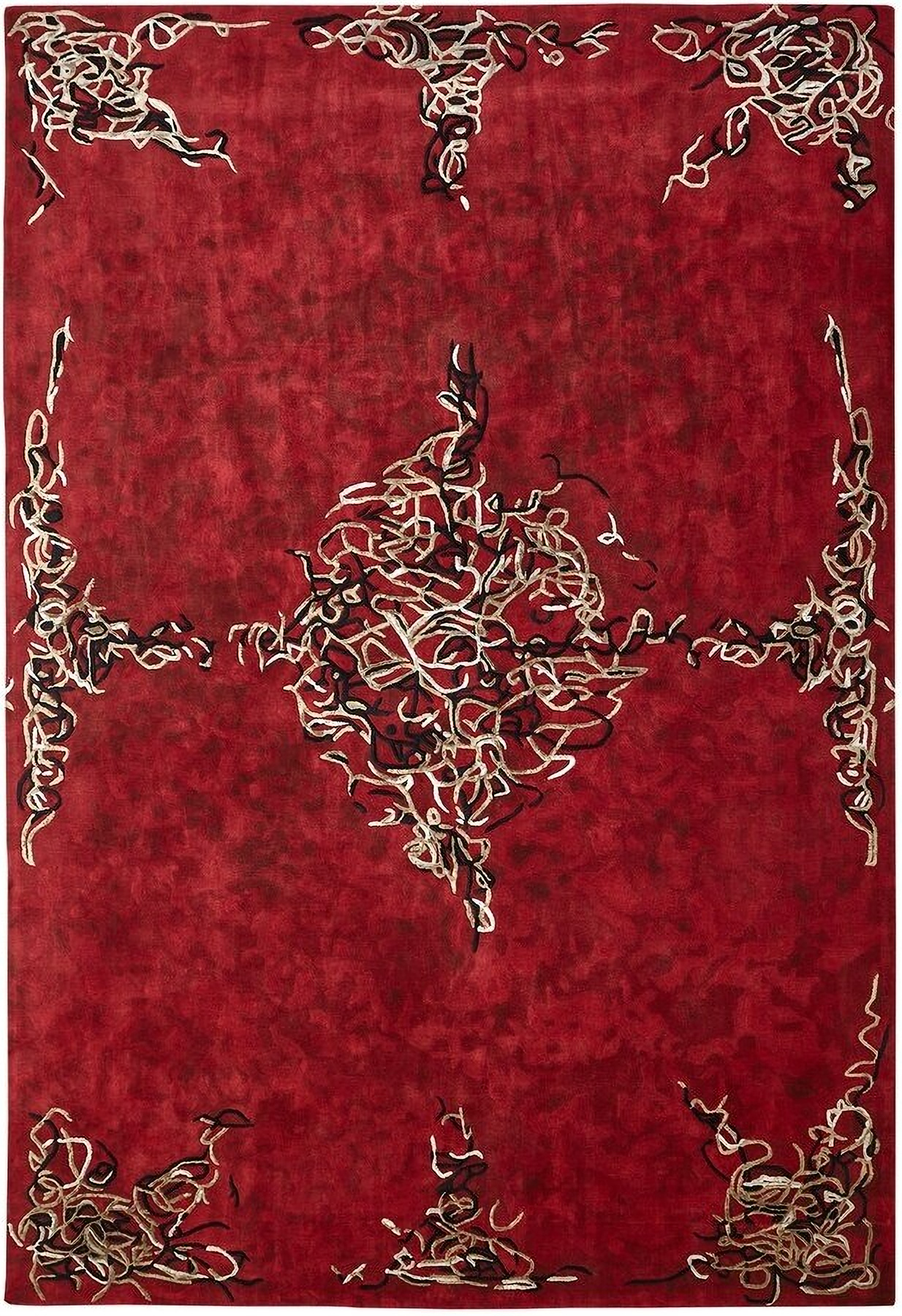 Parlor 9 x 12 rug in deep red by global views 1stopbedrooms