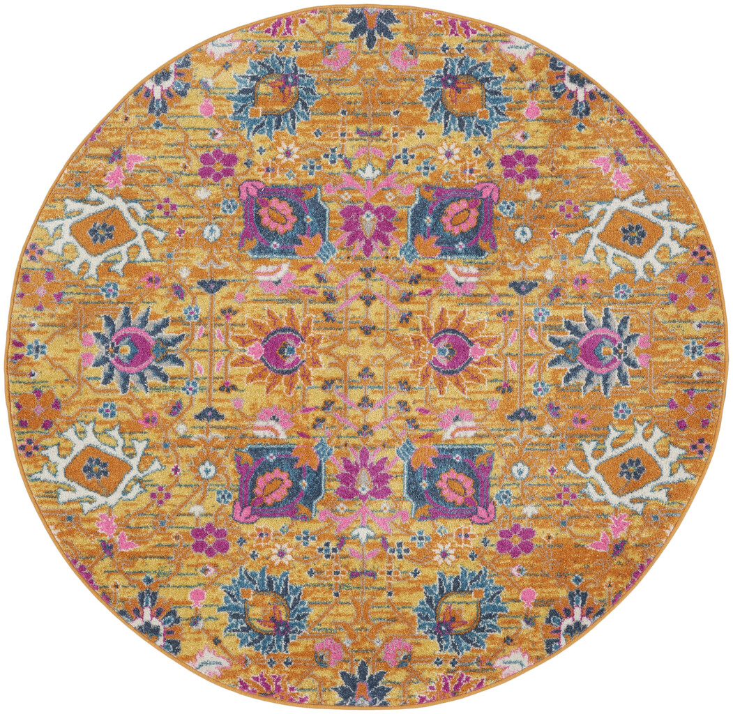 Passion 5' x 5' Round Indoor Rug In Sunburst by Nourison | 1StopBedrooms