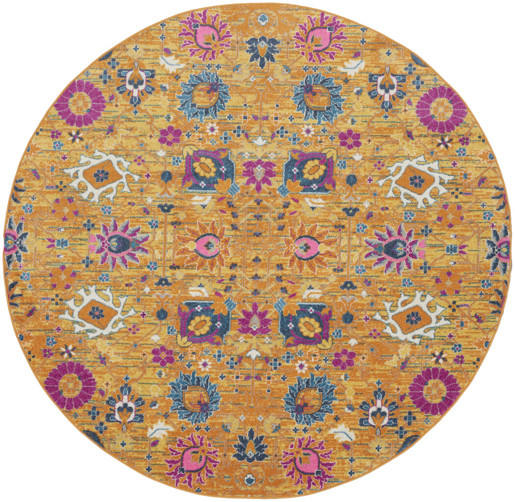 Passion 8' x 8' Round Indoor Rug In Sunburst by Nourison | 1StopBedrooms
