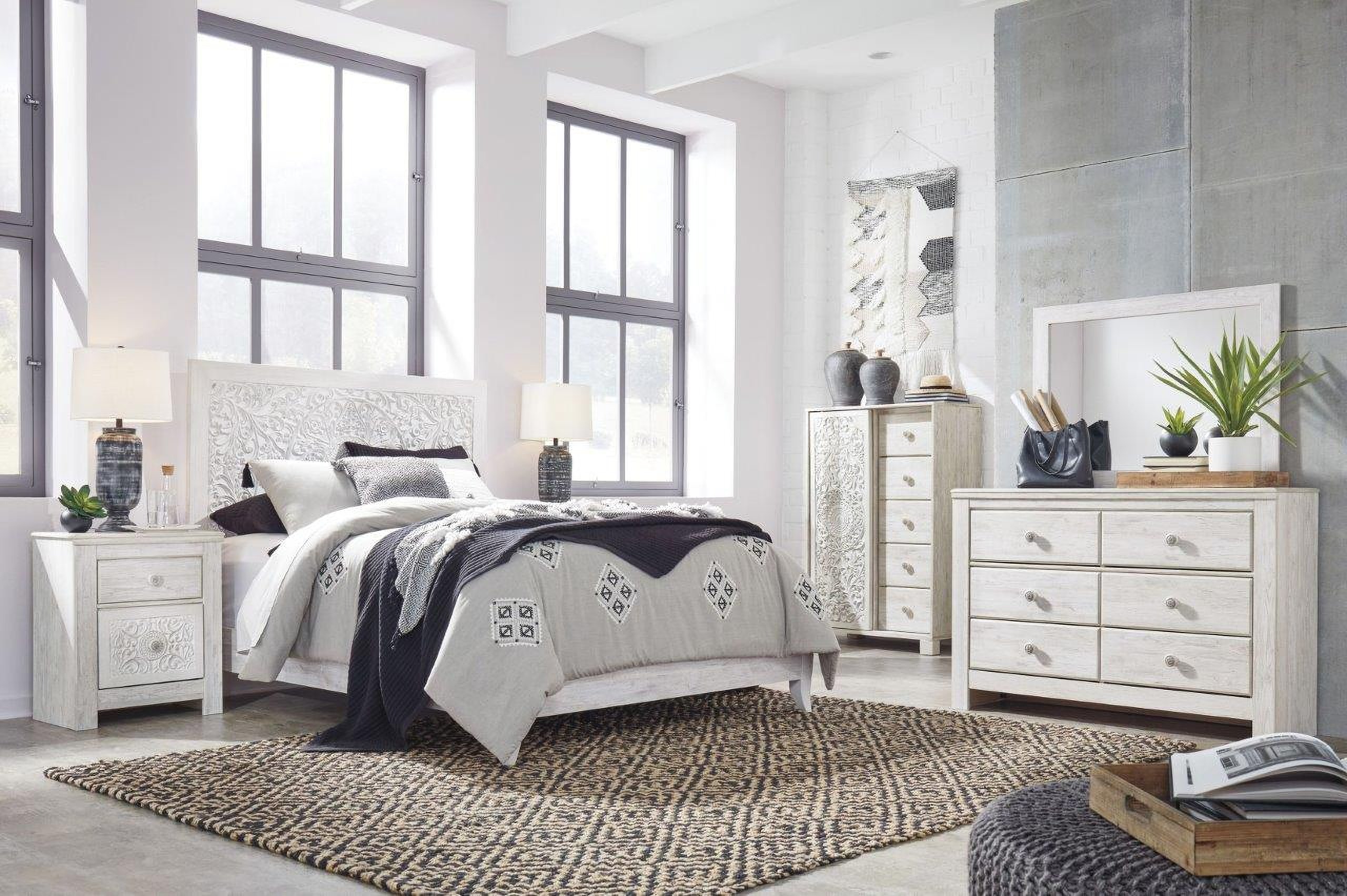 Paxberry Whitewash Panel Bedroom Set by Ashley Furniture | 1StopBedrooms