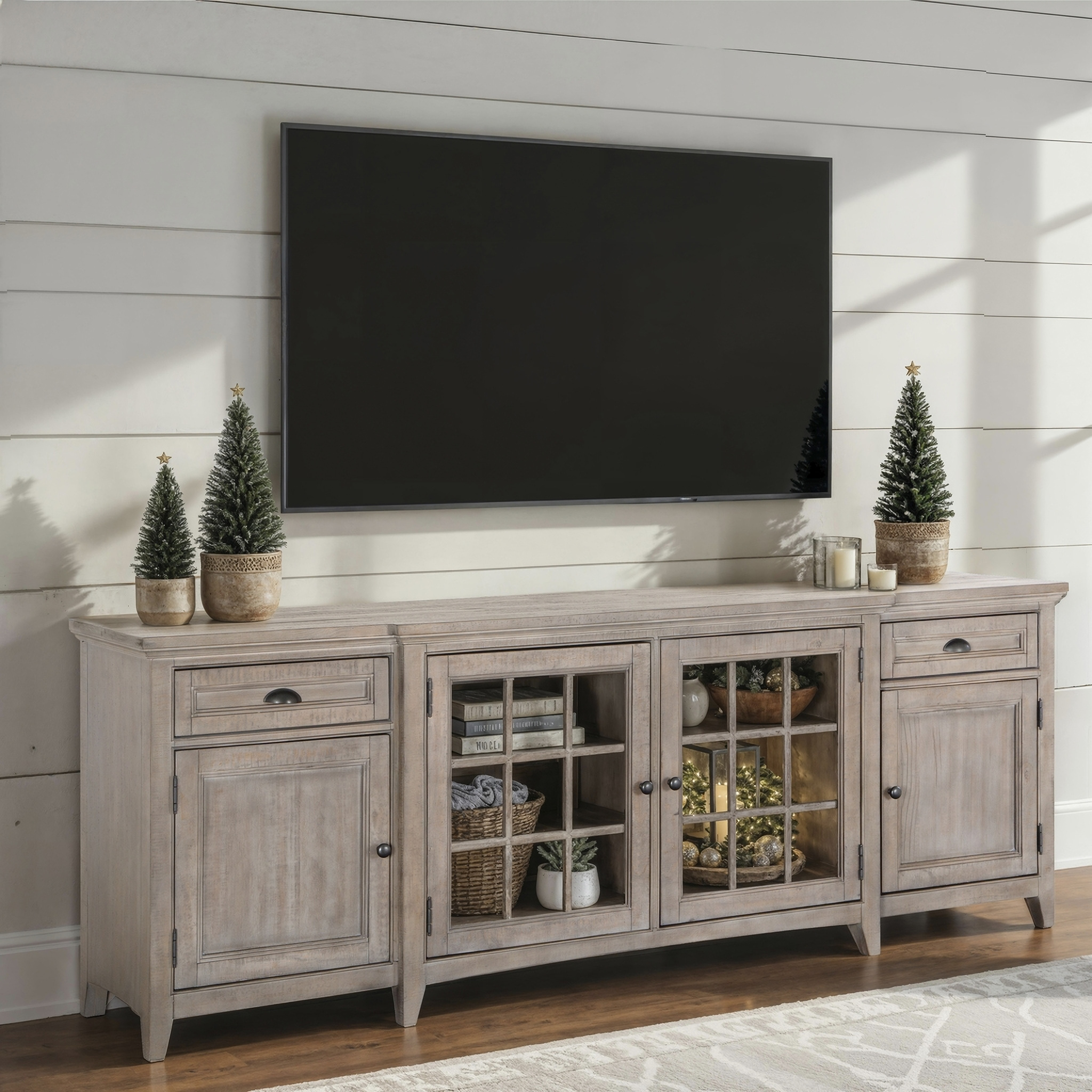Paxton Place 90 Inch Console In Dovetail Gray by Magnussen