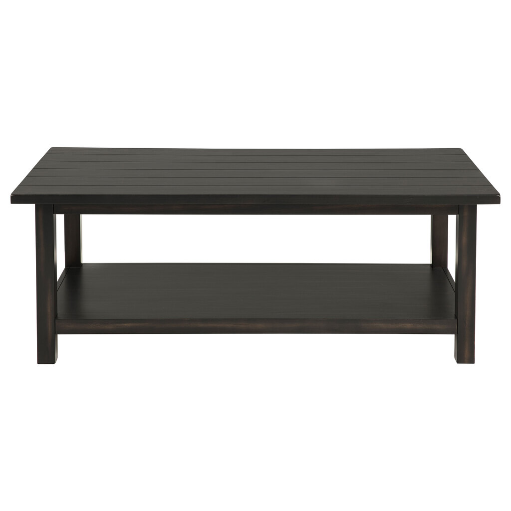 Payne Wood Coffee Table with Shelf In Distressed Java by Coaster ...
