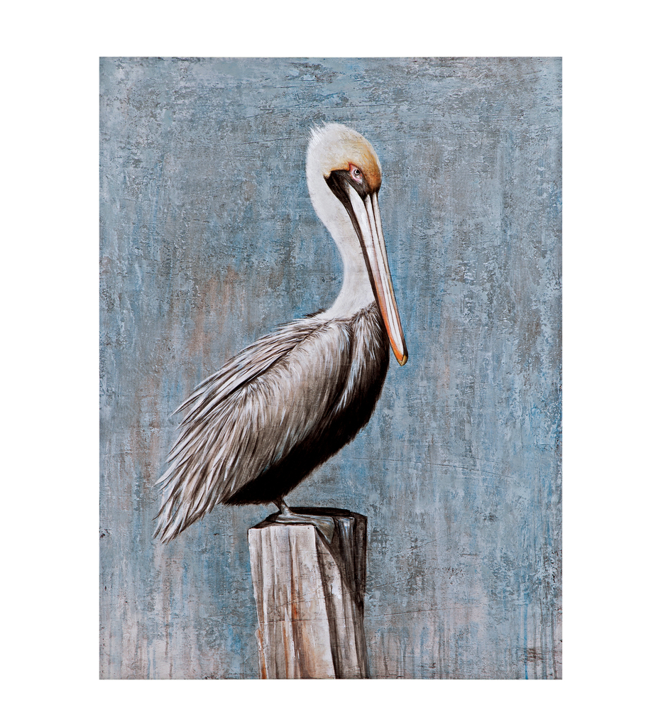 Pelican Canvas Art In Blue by Bassett Mirror Company | 1StopBedrooms