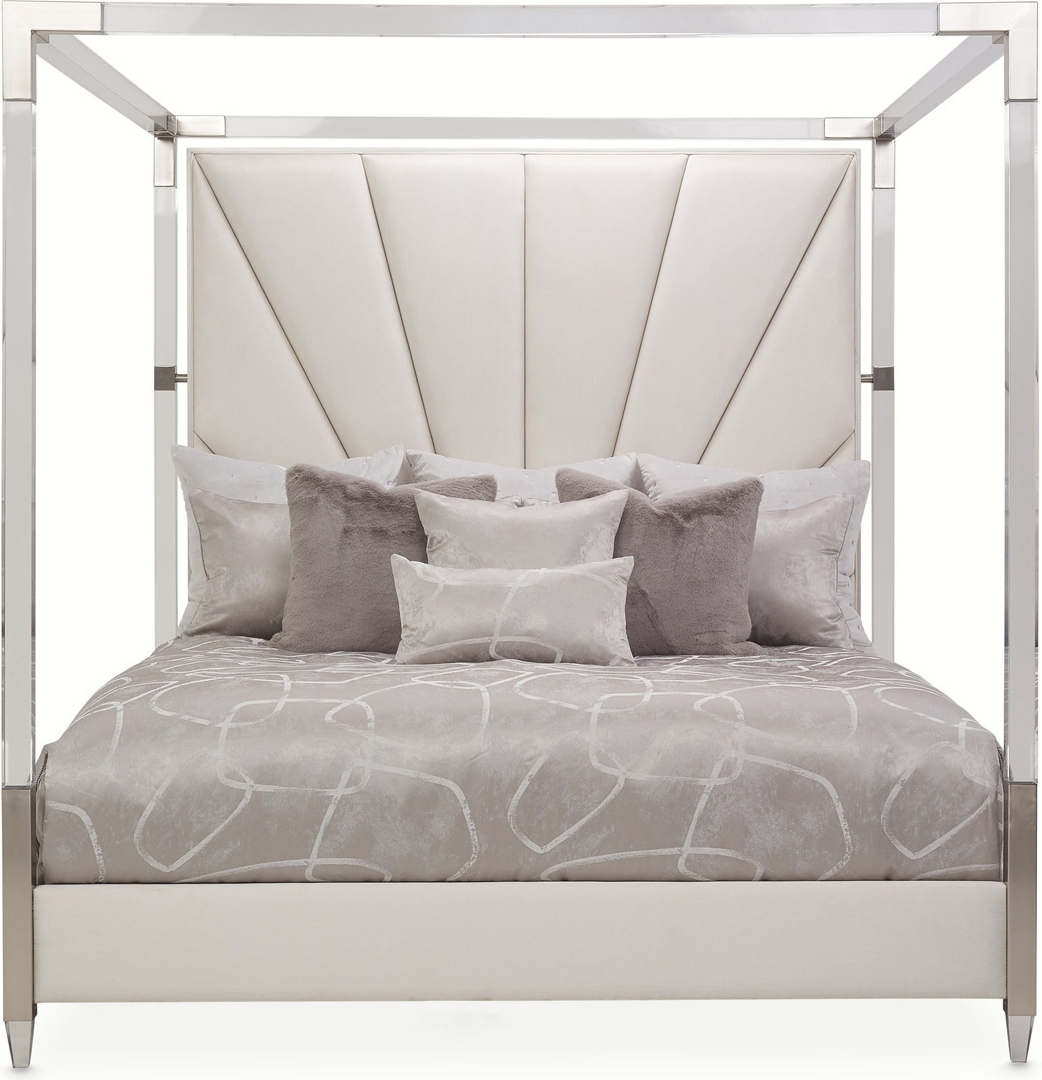 Penthouse Eastern King Canopy Bed In Ash Gray by AICO 1StopBedrooms