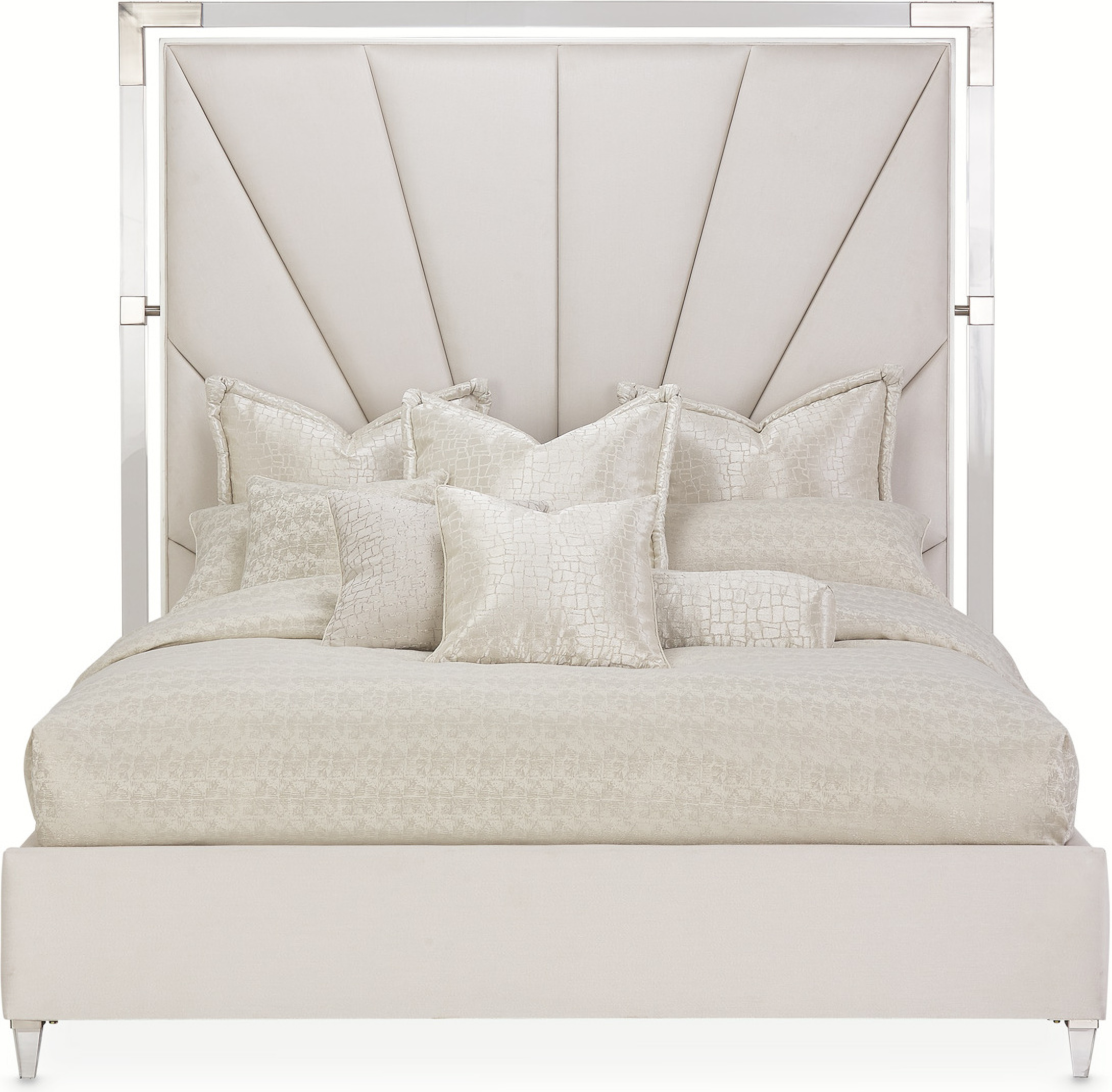 Penthouse Eastern King Tall Panel Bed In Ash Gray by AICO 1StopBedrooms