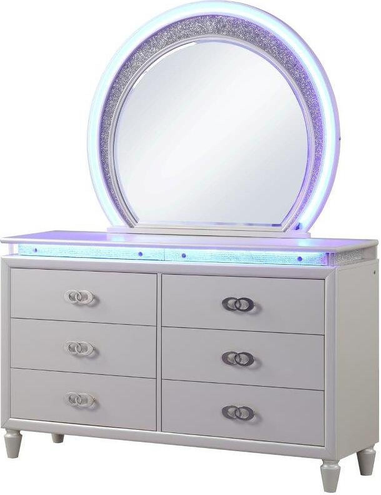 white christmas dresses 6 Drawer Double Dresser with LED Lights main image 0