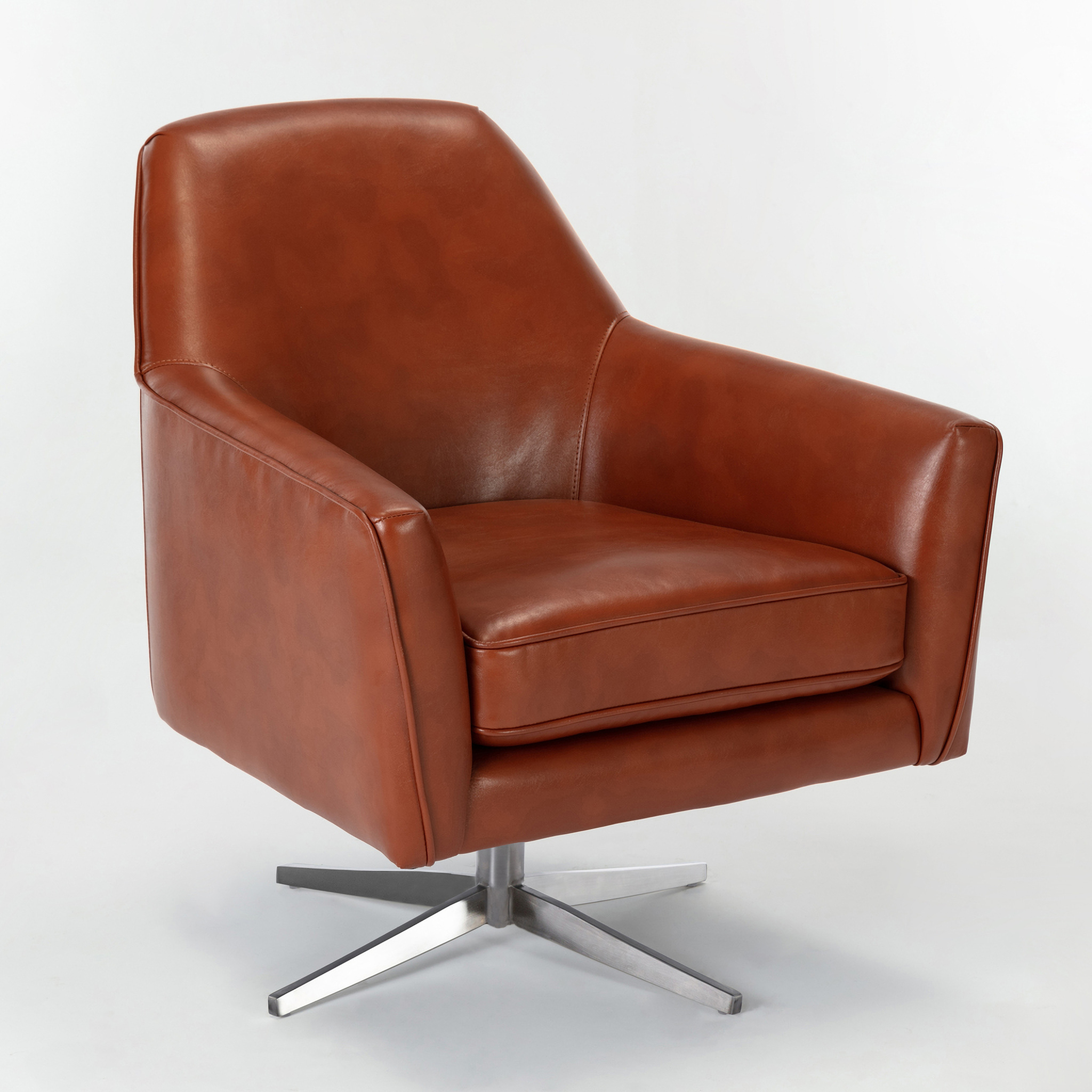 Phoenix Leather Gel Swivel Armchair In Caramel by Comfort Pointe ...