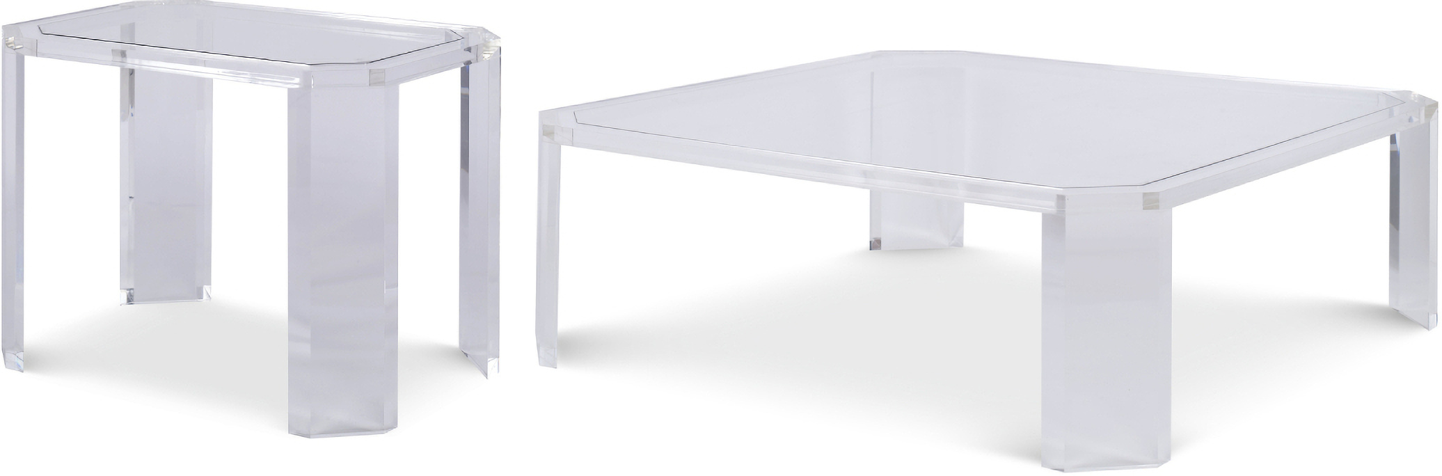 Phoenix Square Occasional Table Set In Glass by Century Furniture ...