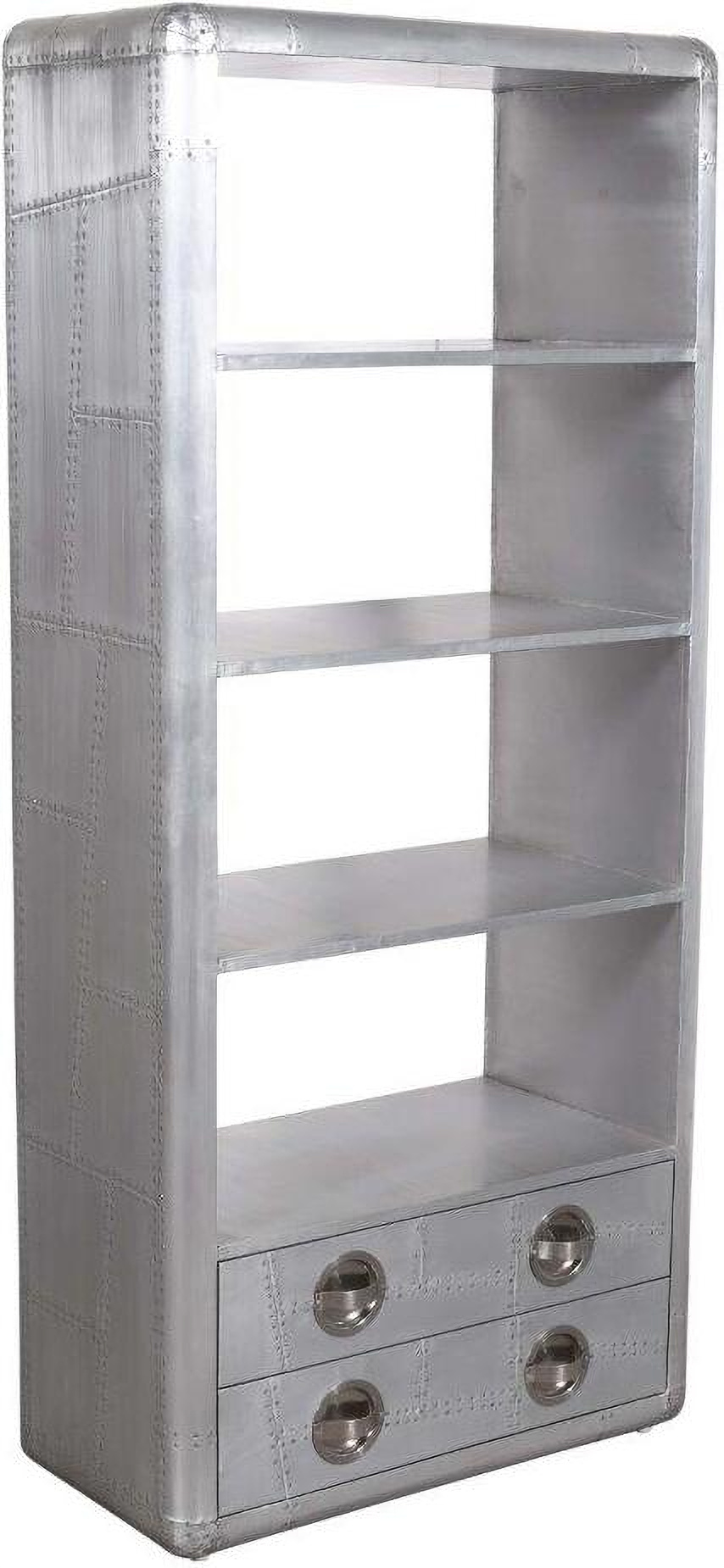 Pilot 2 Drawer Bookcase In Silver by Moti | 1StopBedrooms