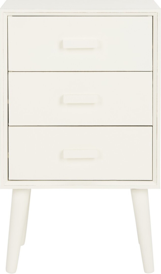 Pomona Distressed White 3-Drawer Chest - 1StopBedrooms