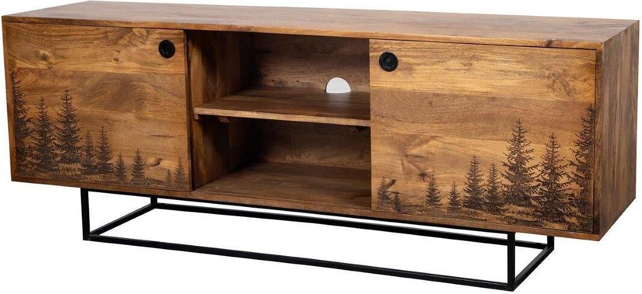 Porter Designs Cascade Solid Wood Tv Stand In Natural | 1StopBedrooms