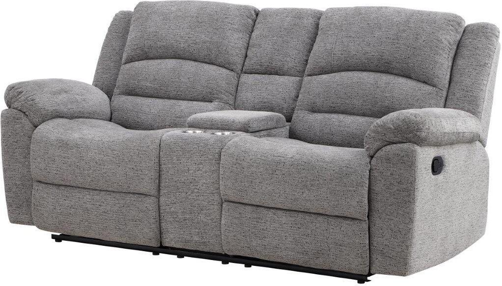 Gray Chenille Reclining Sofa | Baci Living Room