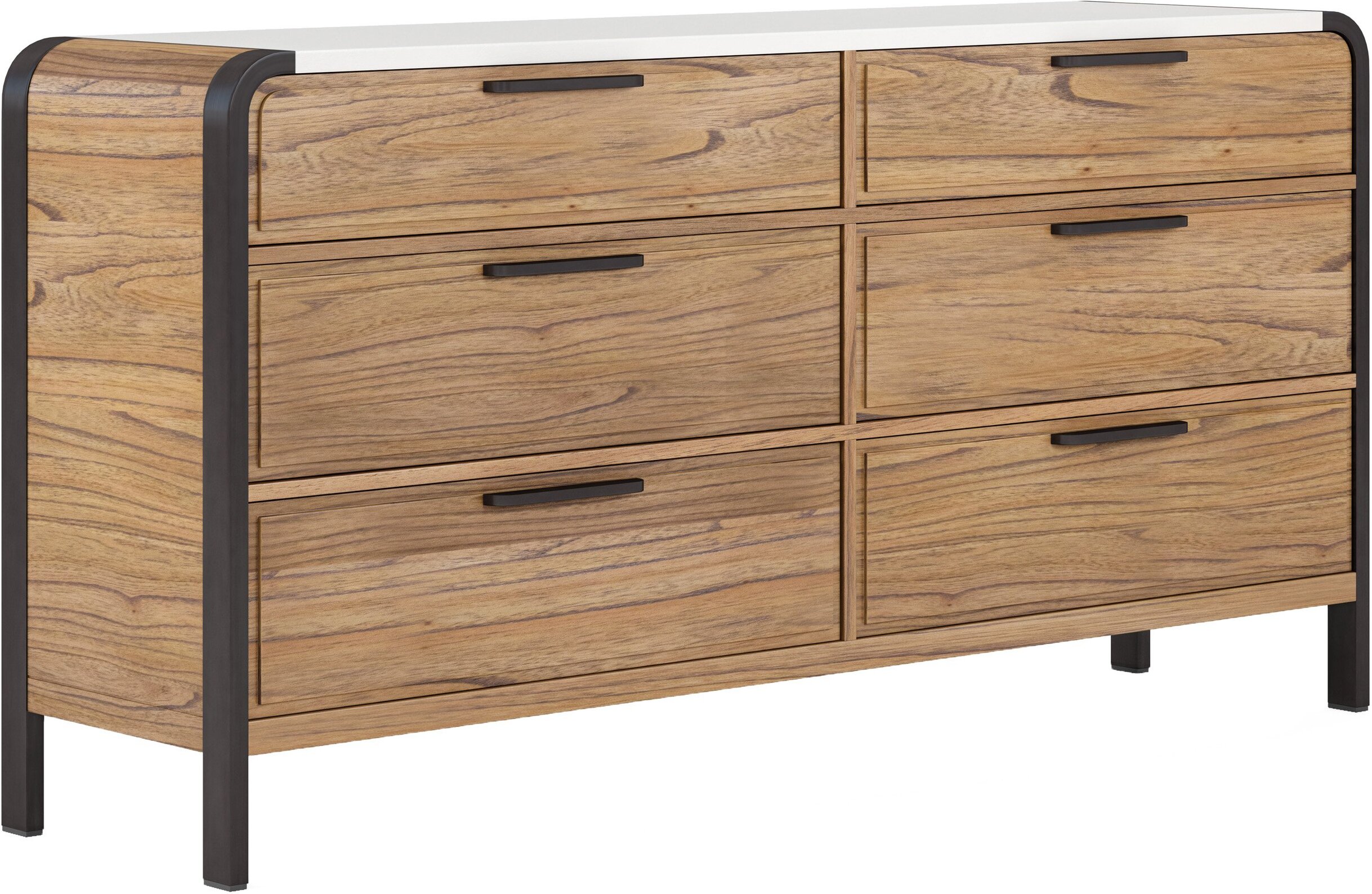 dresser metal legs White Bedroom Dresser, Five Drawer Dresser with Metal Legs