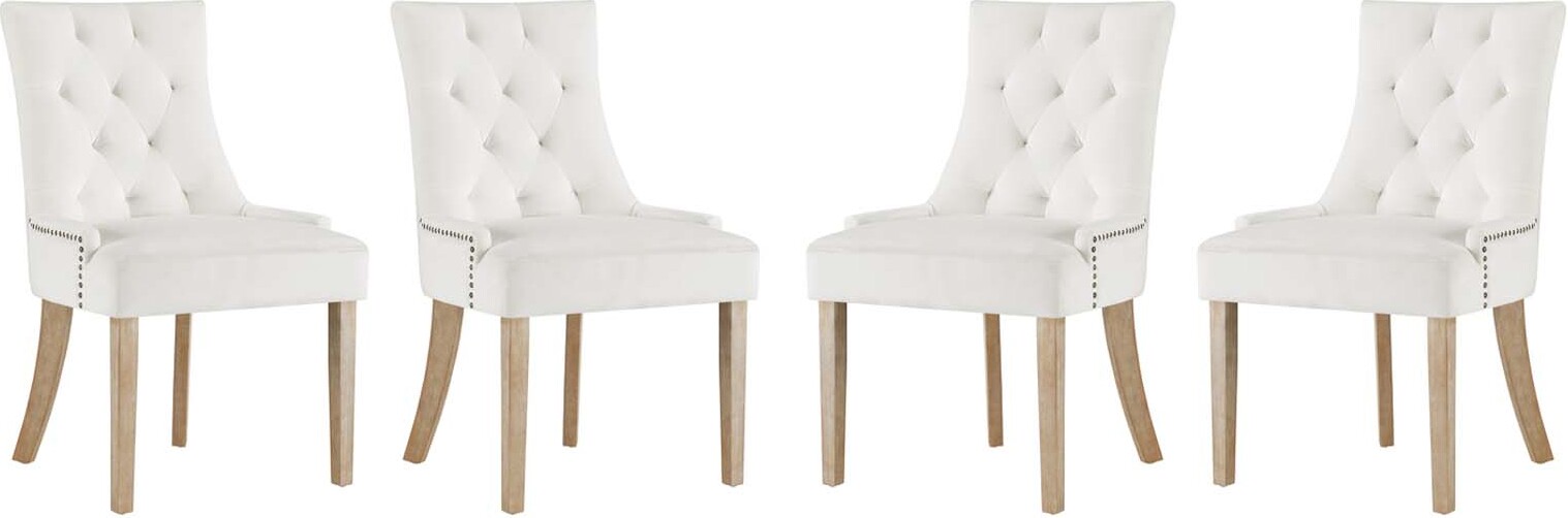 Pose Ivory Dining Chair Performance Velvet Set of by Modway