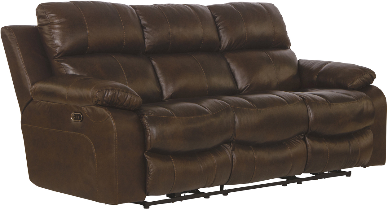 Positano Italian Top Grain Leather Match Reclining Sofa In Cocoa