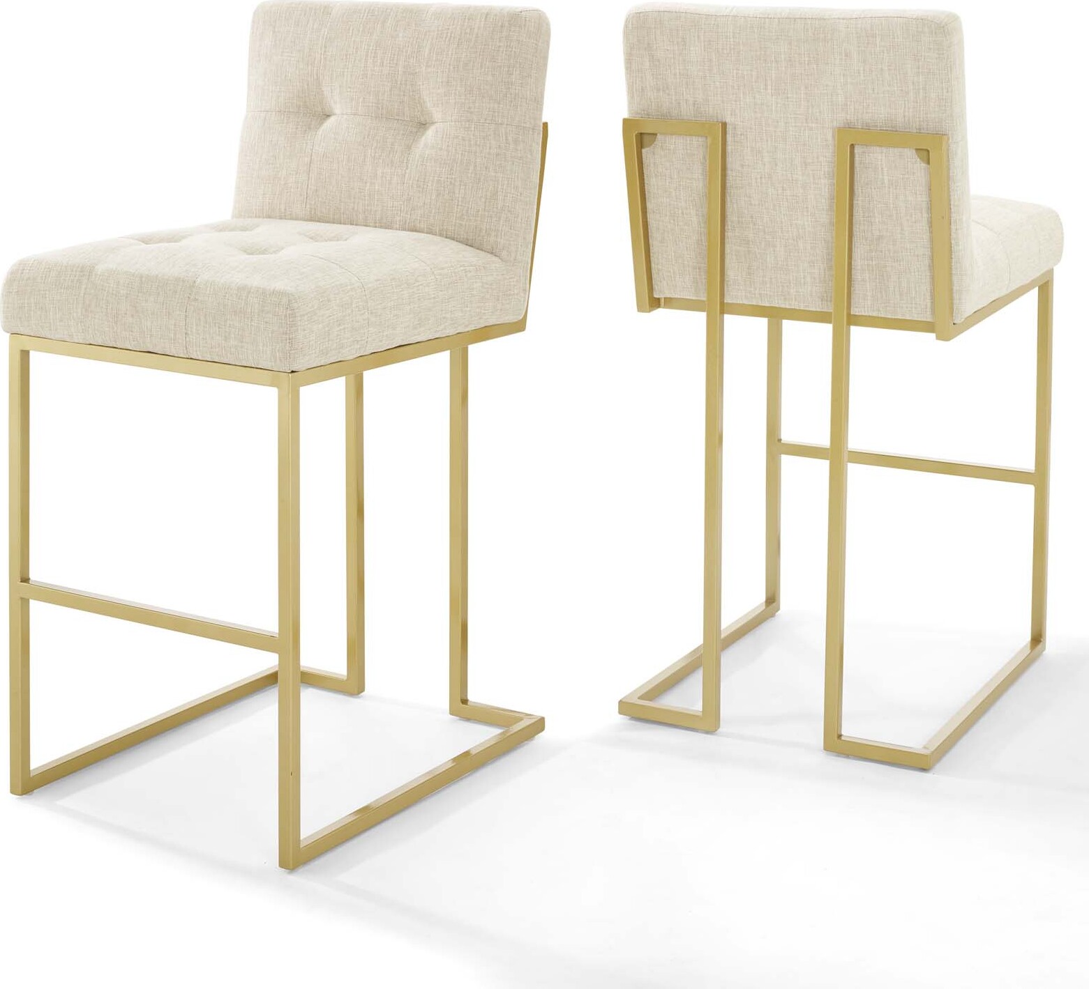 beige and gold bar stools