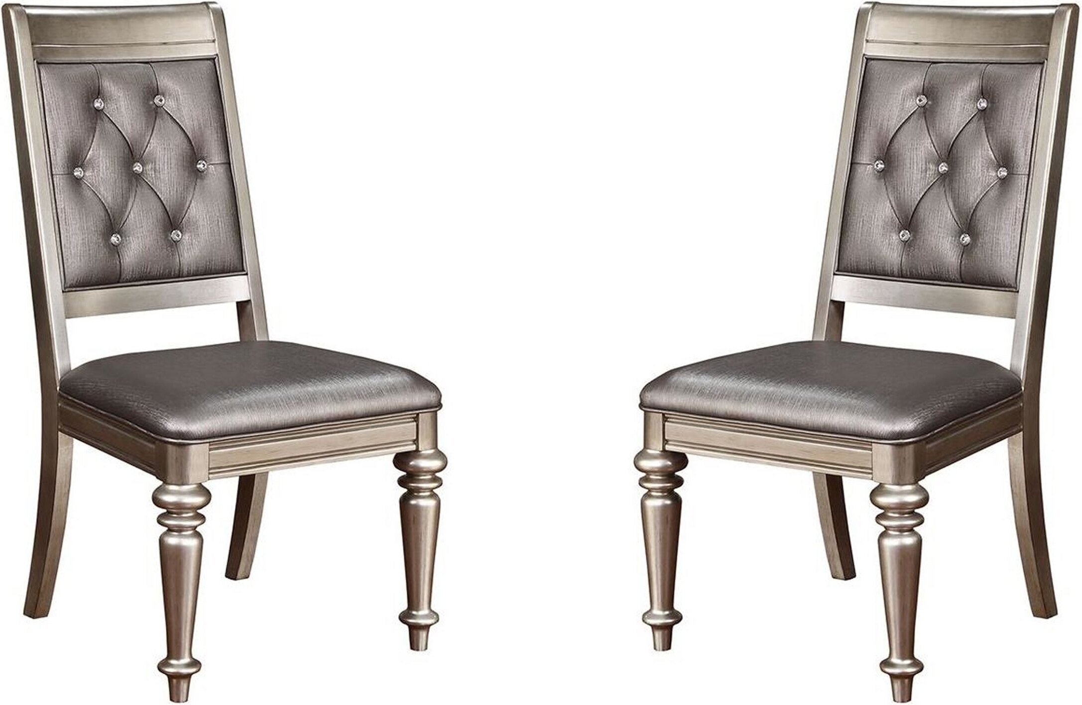 Danette metallic platinum dining sales room set