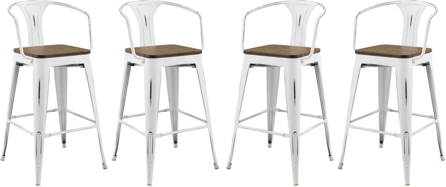 promenade white bar stool set of 4 eei3955whi