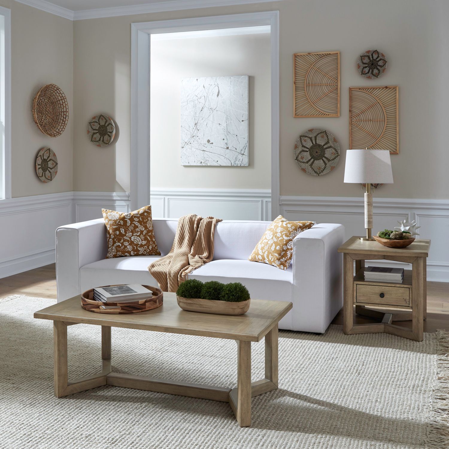 Proximity Place Rectangular Occasional Table Set In Barley Buff by ...
