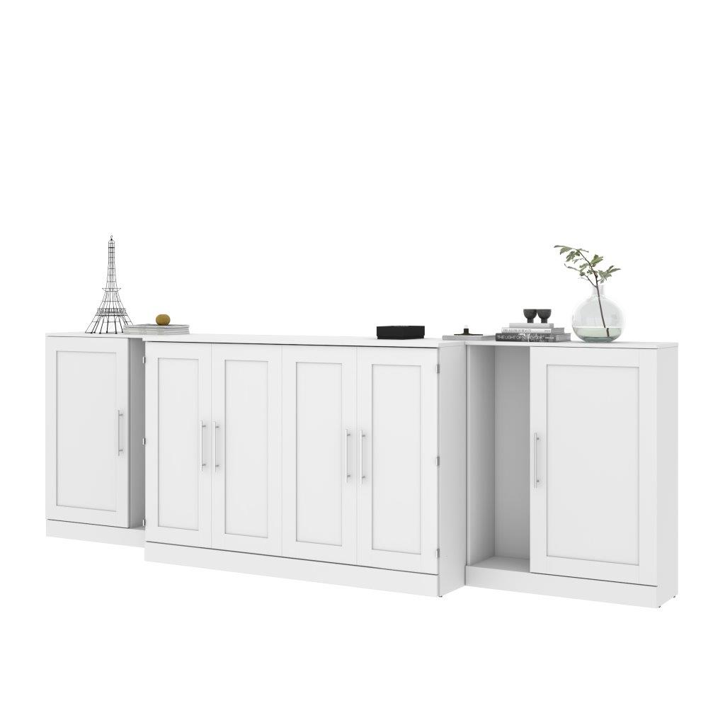 Pur By Bestar Queen Cabinet Bed With Two Storage Units White 26680 000017 1stopbedrooms