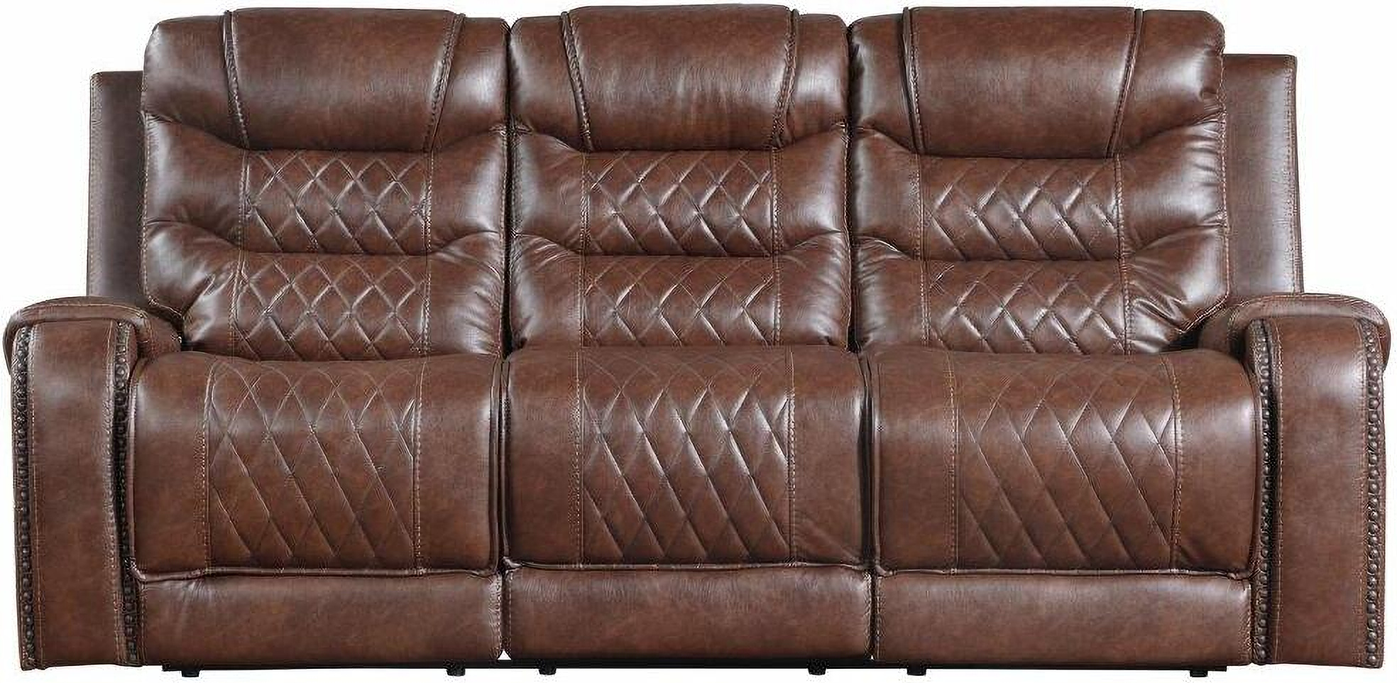 Homelegance Putnam Brown Power Double Reclining Sofa