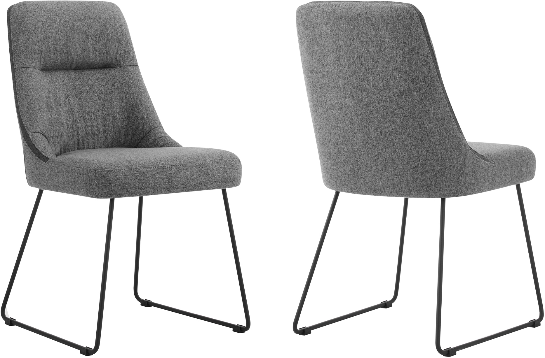 Quartz Gray Fabric And Metal Dining Room Chair by Armen Living ...