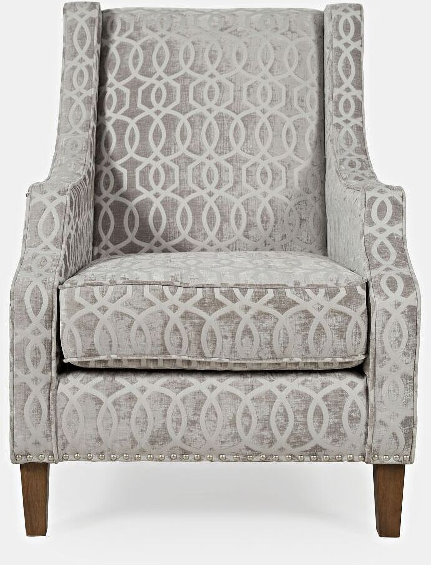 Quinn Upholstered Geometric Pattern Accent Chair with Nailhead Trim In ...