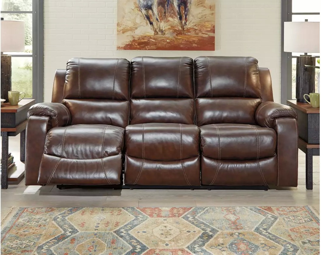 Rackingburg Mahogany Reclining Sofa, Leather Recliner Sofa Reviews
