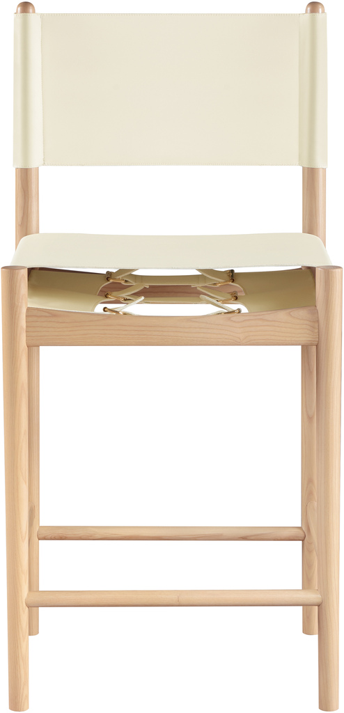 Rawlins Vegan Leather Upholstered Counter Stool In Cream and Natural by ...