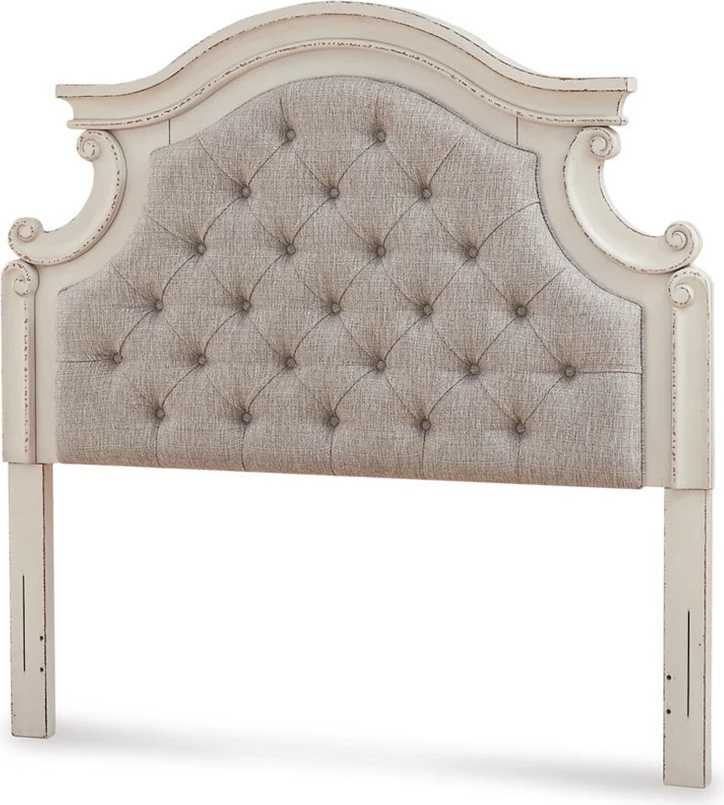 Realyn Chipped White Full Upholstered Panel Headboard Only by Ashley