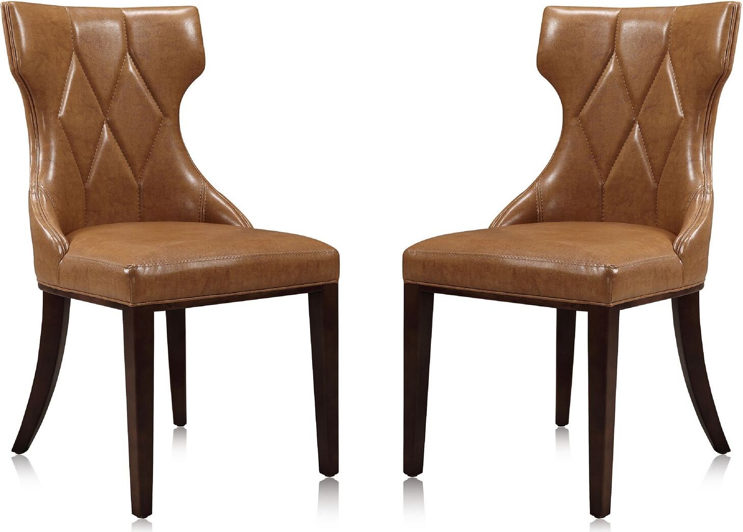 Reine Faux Leather Dining Chair Set Of, Camel Faux Leather Dining Chairs