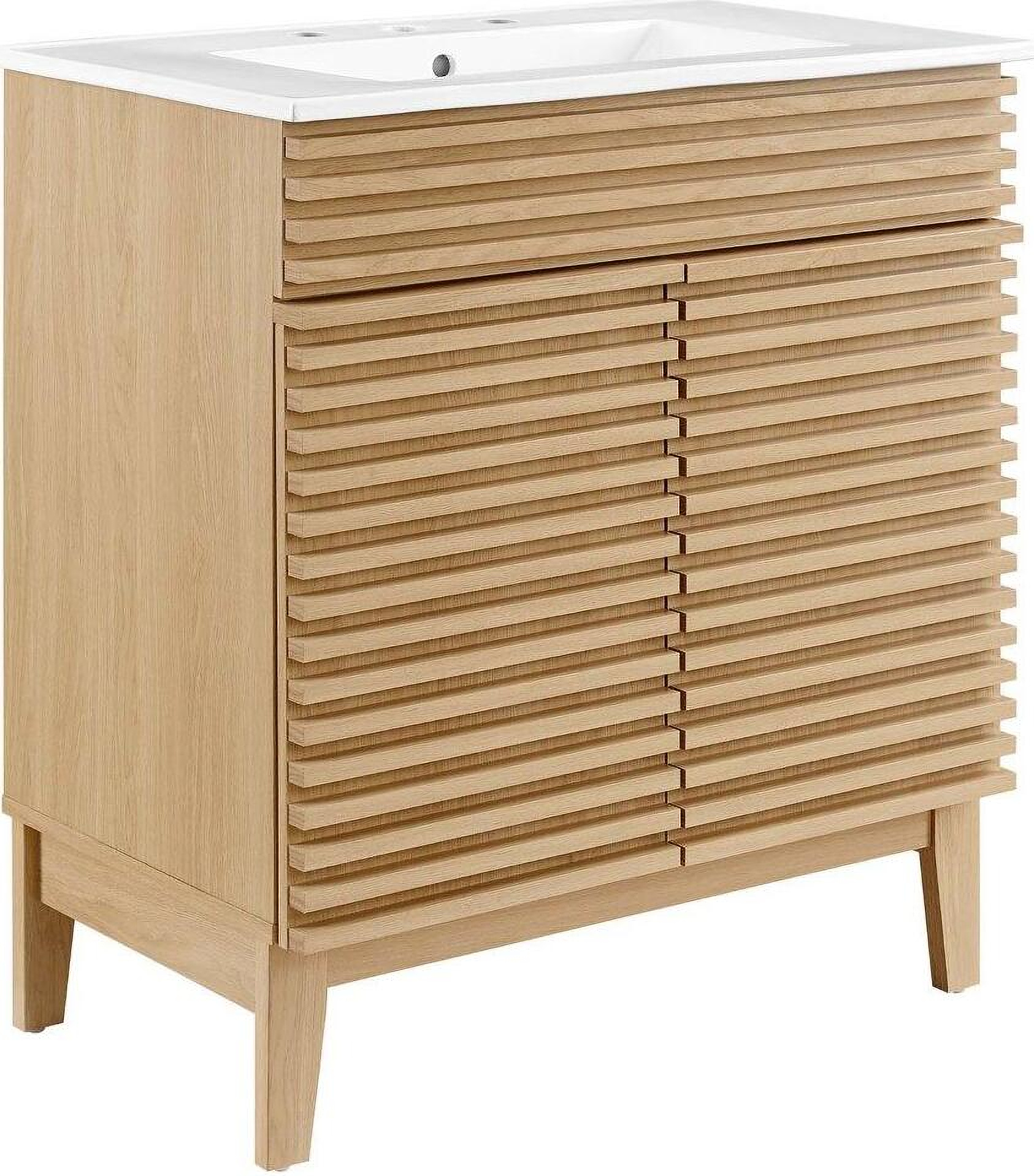 Render 30 Inch Bathroom Vanity Cabinet In Oak White by Modway ...