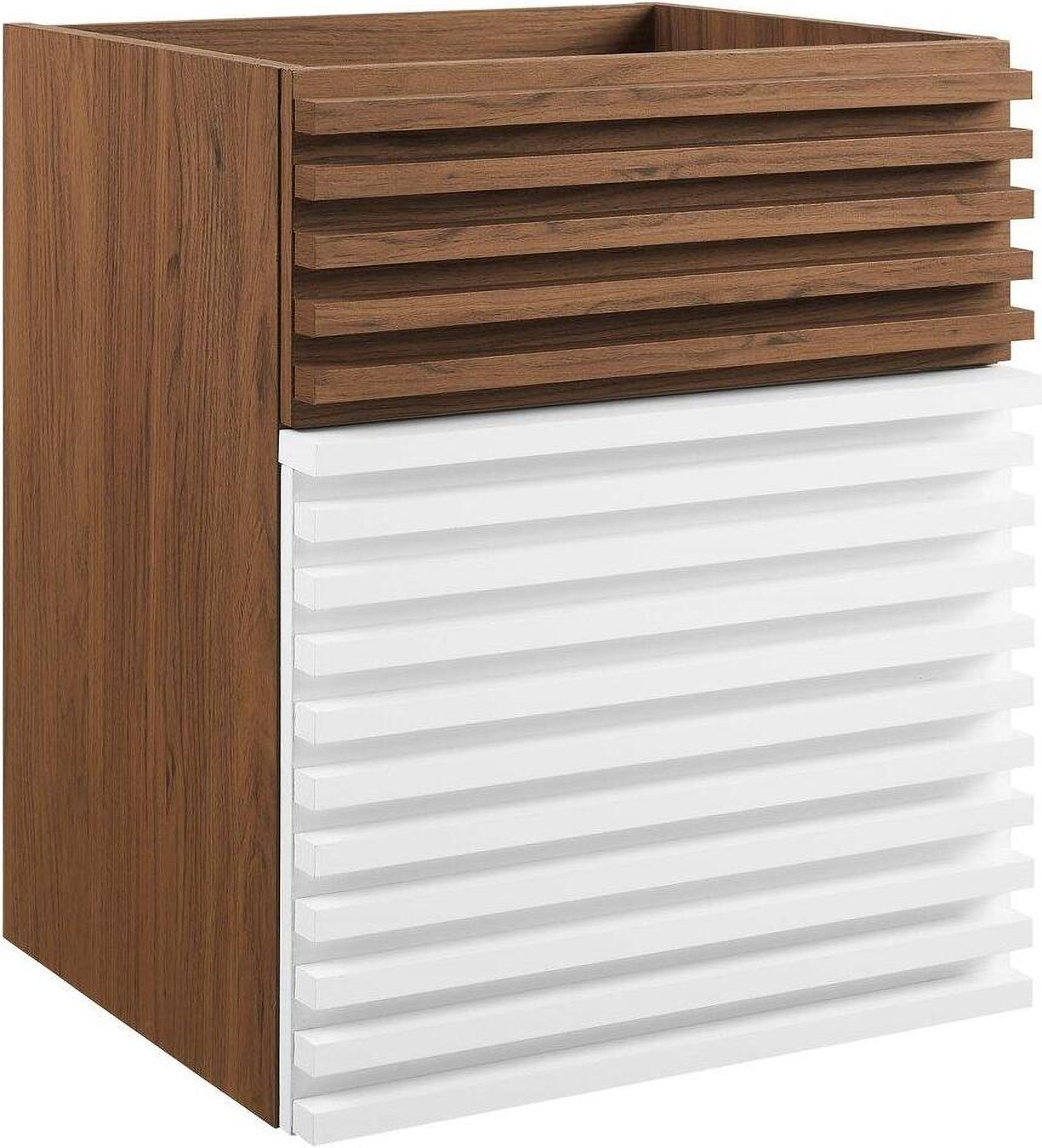 Render Walnut White 18 Inch Wall-Mount Bathroom Vanity Cabinet by ...