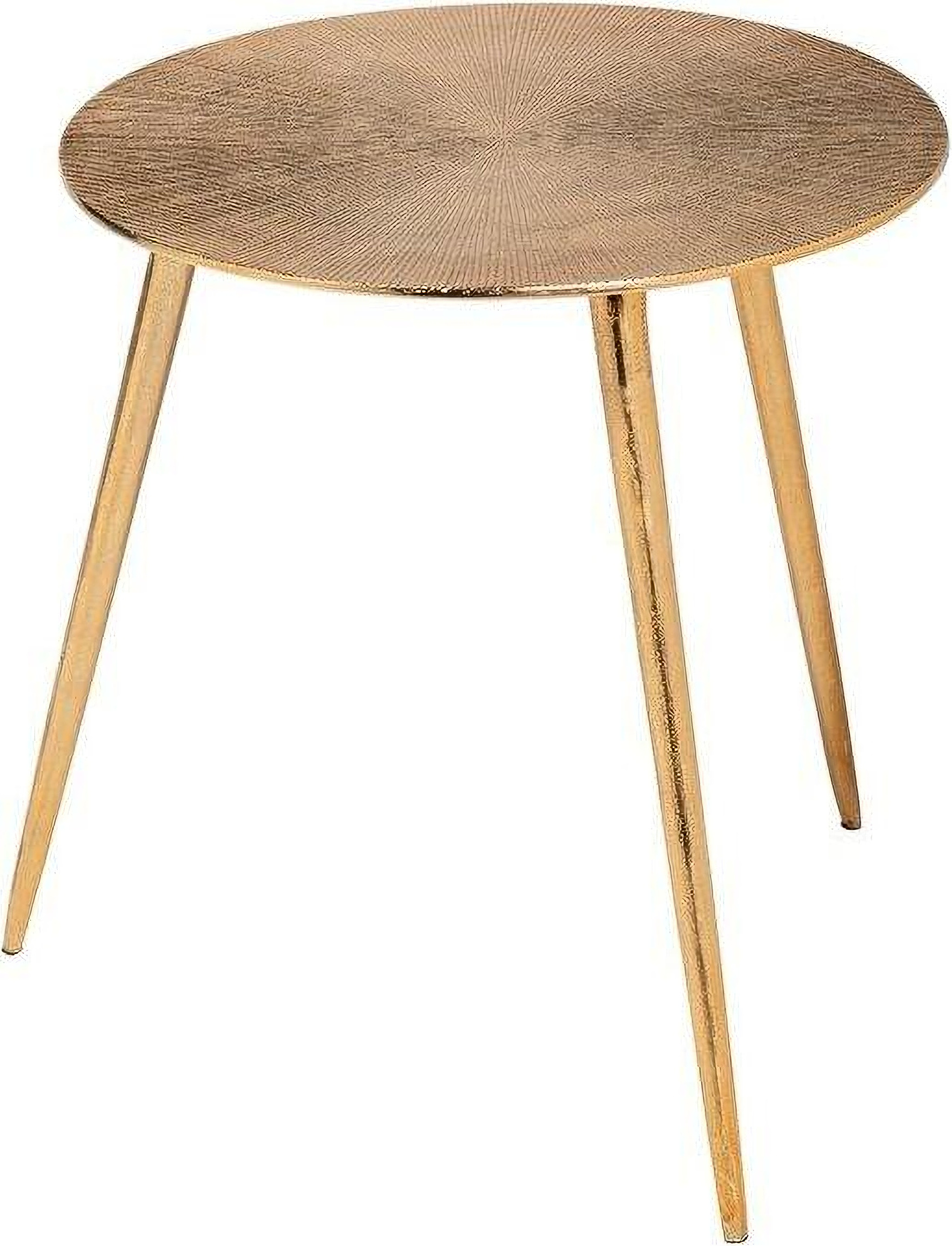 Reva iii gold round top cast aluminum small accent table by mercana