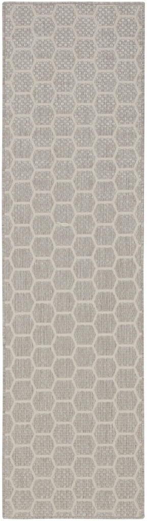 Reversible 2' x 6' Indoor Outdoor Rug In Grey by Nourison | 1StopBedrooms