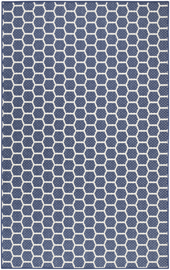 Reversible 4' x 6' Indoor Outdoor Rug In Navy by Nourison | 1StopBedrooms