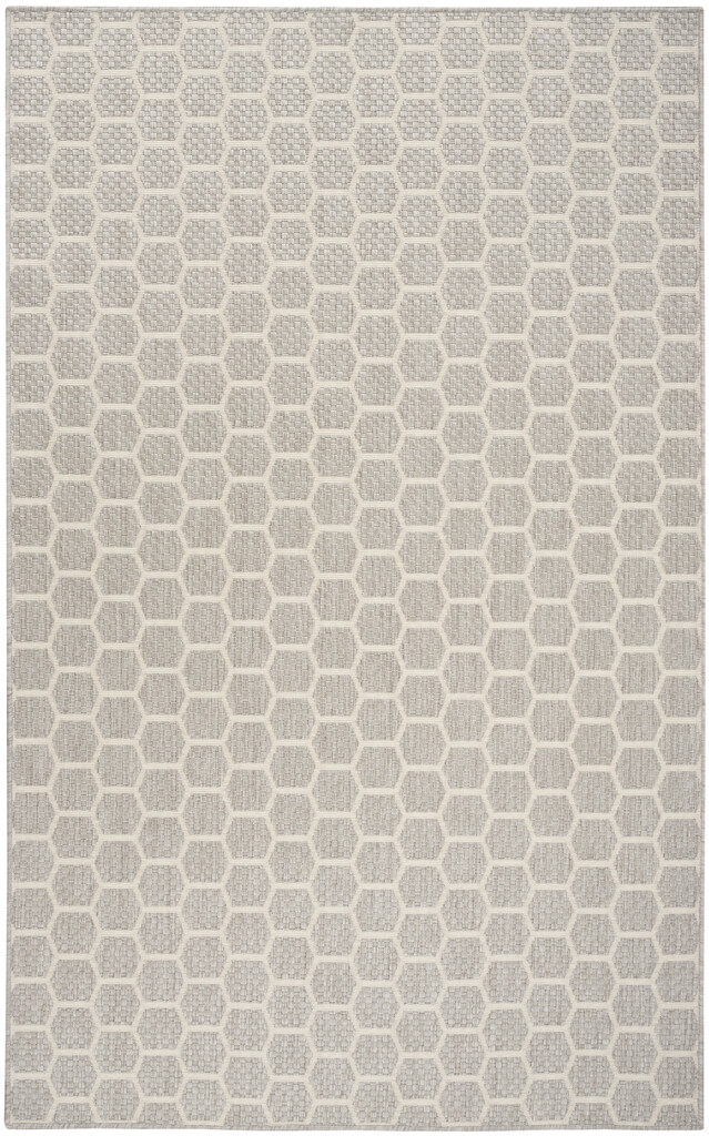 Reversible 5' x 7' Indoor Outdoor Rug In Grey by Nourison | 1StopBedrooms