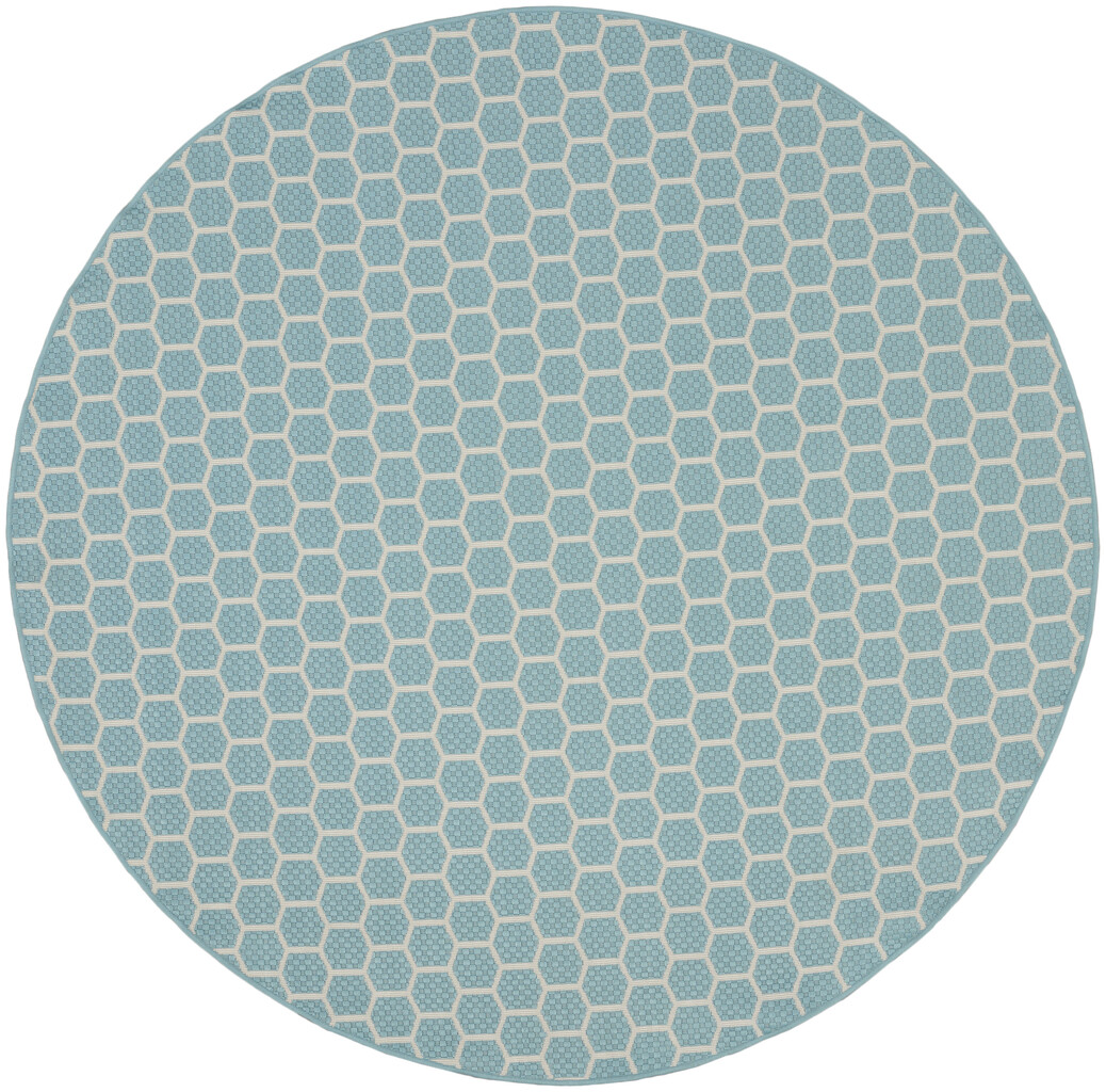 Reversible 8' x 8' Indoor Outdoor Round Rug In Aqua by Nourison ...